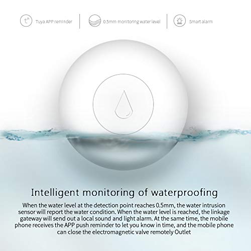 Siłownik liniowy, Czujnik powodziowy Smart Water Detector Inteligentny życie APLIKACJA Alarm związany z pracą bramy Tuya(3pcs)