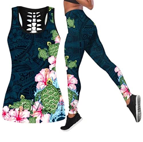 Débardeurs et leggings de yoga sexy grande taille 4XL imprimé fleur 3D