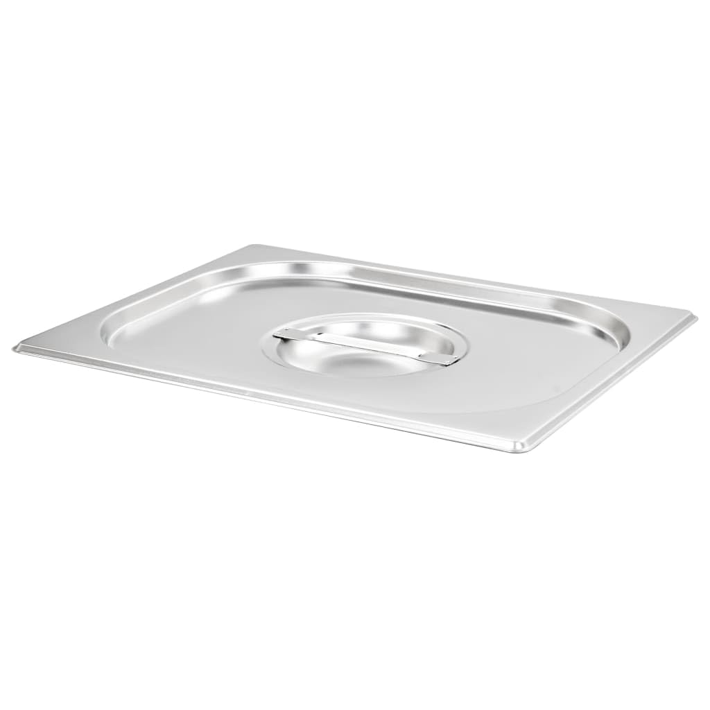 Pokrywa ze stali nierdzewnej do pojemników GN 1/2 325 x 265 mm, 2 sztuki, zapasowa pokrywka do pojemników utrzymujących ciepło, Chafing Dish i bufet gastronomiczny, wytrzymała i łatwa w