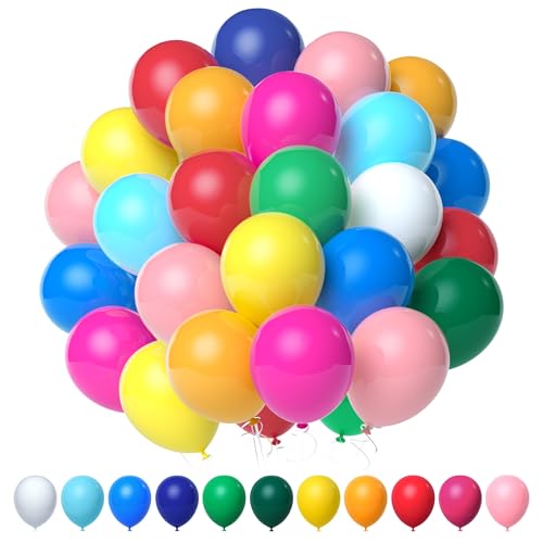 Elalove 110 Stück Luftballons Bunt 11 Farben 27cm Latex Ballons Luftballon Geburtstag...