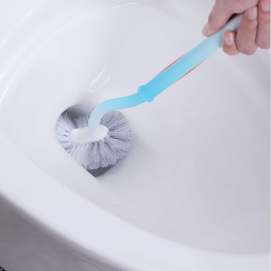 Toilet Brush Long-Handled Toilet Brushes with Holder Punch-Free Hanging Type Bowl Brush for Bathroom Cleaning Brushs Holder Set(Grey)