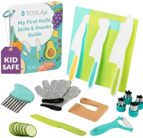 Toddler Safe Knife Set with Recipe Book - Includes Peeler, Cuttin...