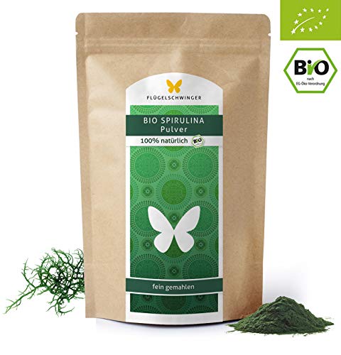 500g BIO-Spirulina-Pulver von FLÜGELSCHWINGER, DE-ÖKO-012, Rohkostqualität, ohne Zusätze, schonende Verarbeitung bei niedrigen Temperaturen (500g)