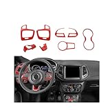 JeCar 8pcs Red Interior Trim Kit for 2017-2020 Jeep Compass Interior Accessories