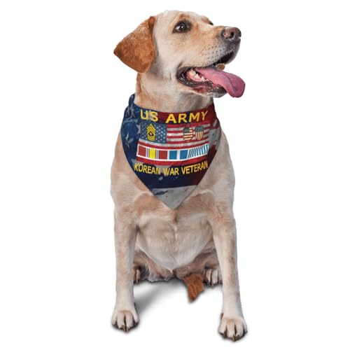 Us Army Sergent Korean War Veteran Dog Scarf Pet Bandana Cat Pet Bibs