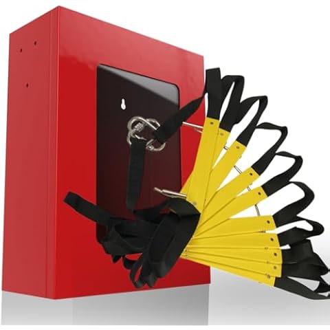 Fire Escape Ladder 2 Story 13ft with Cabinet Storage - Wall Mounted Fire Escape Ladder for Second Story Homes - Included Two Story Ladder & Mounting Anchors Fire Safety Station Cover