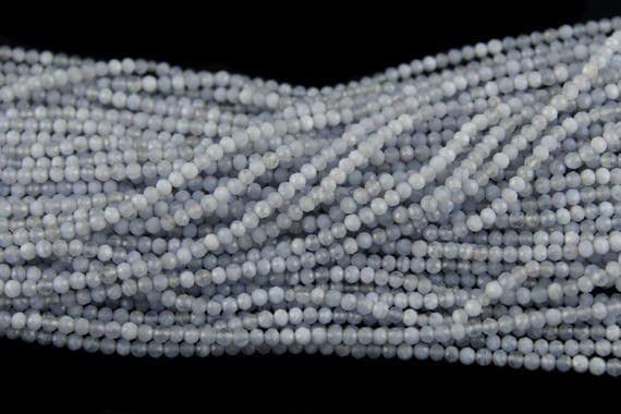 Micro chalcédoine naturelle perles de prestige facettées 2.5mm pour joaillerie fine