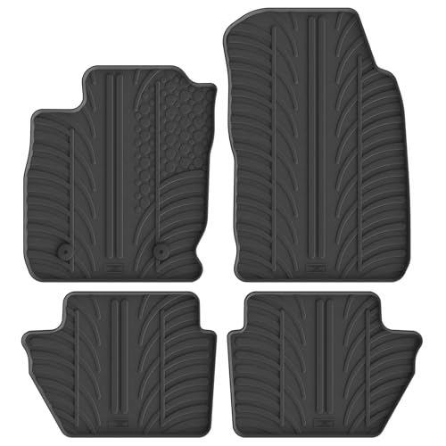 Gledring Set tapis de caoutchouc compatible avec Ford Ecosport Facelift 11/2017- (T profil 4-pièces + clips de montage), Noir