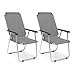 Produktbild Relaxdays Campingstuhl 2er Set, Faltbare Balkonstühle mit Armlehnen, Garten Hochlehner, HBT 91 x 53,5 x 75 cm, anthrazit