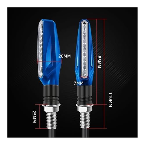 Intermitentes de moto con base flexible antivibración pack de 4 luces ámbar naranja 6