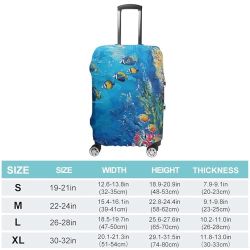 Underwater Coral Reef Luggage Cover for Suitcase Tsa Approved Stylish Suitcase Covers Washable Stretch Suitcase Protector Anti-Scratch Travel Baggage Covers for 19-32 Inch Luggage2
