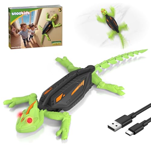 Snookids Lagarto Telecomandado, Lagartixa Telecomandada Gecko Controlo Remoto Robot Brinquedo Com Olhos LED Brilhantes Movimentos Realistas, Presentes de Aniversário de Natal Meninos e Meninas de 3, 4