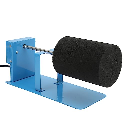 Cup Turner, Adjustable Foam Non Slip Aluminium Blue DIY Eggshell Cup Sponge Turner for Craft Cups (US Plug 110V)