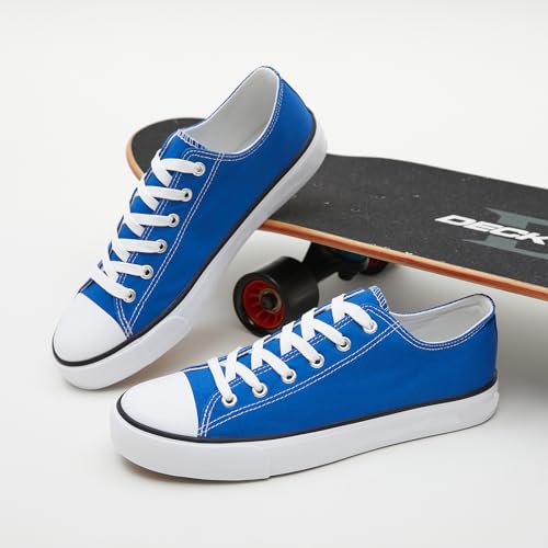 Image of yageyan Men Canvas Low top Shoes Classic Casual Sneakers Black and White Fashion Shoes
