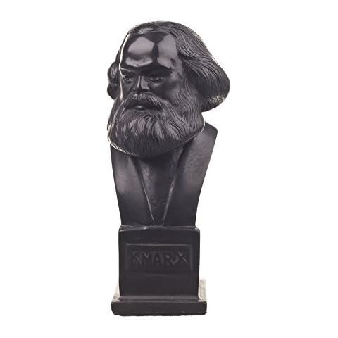 German Philosopher Socialist Karl Marx Stone Bust Statue Sculpture Black 12 cm Cover