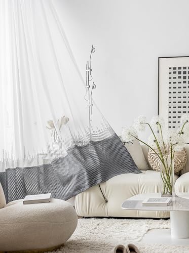 Rideau transparent lot de 2 pour protéger des regards extérieurs