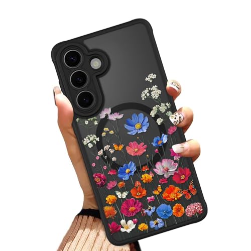 OOK Phone Case Fit for Samsung Galaxy S26 6.3 Inch, Colorful Floral Flowers