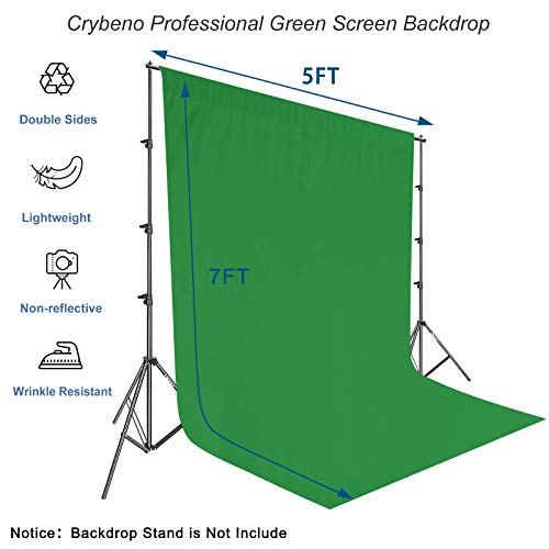 Green Screen Backdrops, Portable Solid Color Photography Backdrops Cloth, 5 X 7 Ft Collapsible Green Backdrop Background For Photography, Video Studio #TOP3