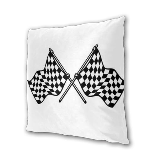Lot de 2 taies d'oreiller carrées drapeau de course imprimé 60x60 cm