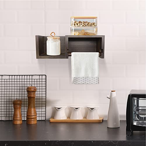 Qrxq Farmhouse Wood Toilet Paper Holder With Shelf, Wall Mount Rustic Toilet Roll Holder With Storage For Bathroom Kitchen(Weathered Brown) #TOP6