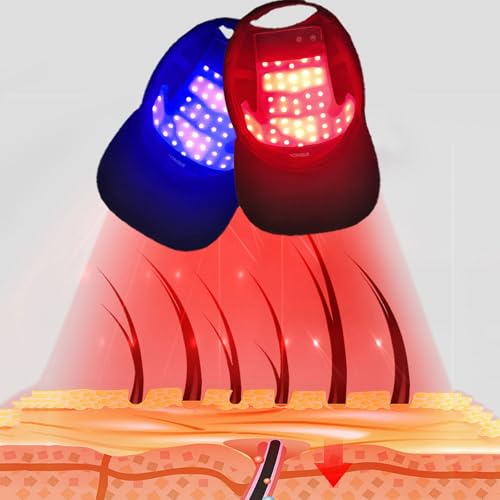 GplHAIN Gorro para o crescimento do cabelo, 70 candeeiros LED, 630 NM, 650 NM, 470 NM, gorro para o