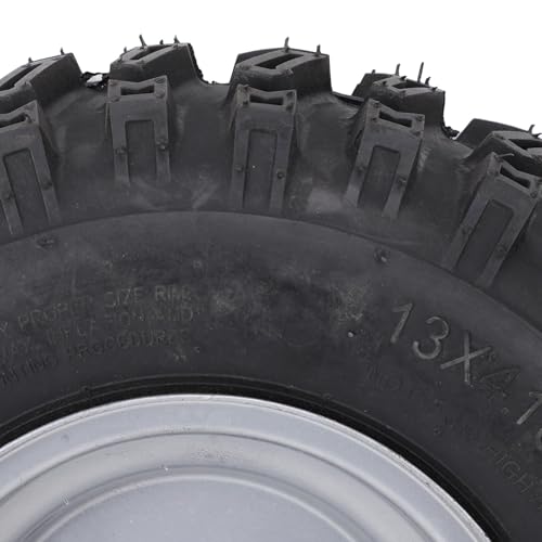Asixxsix 6 -Zoll -ATV -Reifen, 13 X 4,1 6 Off -Straßenreifen mit Anti -Skid -Profil und Aluminiumlegierung, Reifen und Rad für ATV Quad Off Road Go Kart Cart Mini -Fahrradmäher