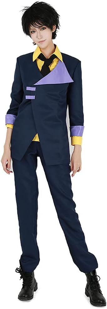 miccostumes Men's Anime Costume Cosplay Uniform Set Blue Leisure Suit Yellow Shirt with Tie