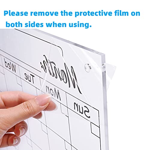 Purcouleur Large Reusable Clear Acrylic Wall Calendar,Dry Erase Calendar-23 X 16 Inches Whiteboard Calendar Monthly Family Calendar Board With Mounting Hardware For Homeschool Supplies & Home Office Organization #TOP3