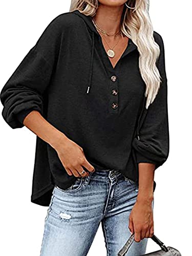 Famulily Sweatshirt Damen Baumwolle Warm Winter Kapuzenpullover Schwarz L Cover