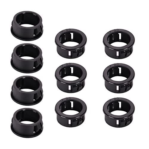 Jutagoss 10Pcs Cable Snap Bushing SK-20 Black Nylon Snap in Cable Hose Bushing Grommet Protector