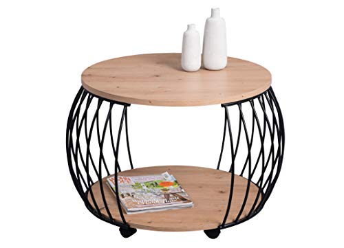 HomeTrends4You Peking 1 Mesa de Centro o sofá, MDM, Höhe 47cm, Durchmesser 60cm