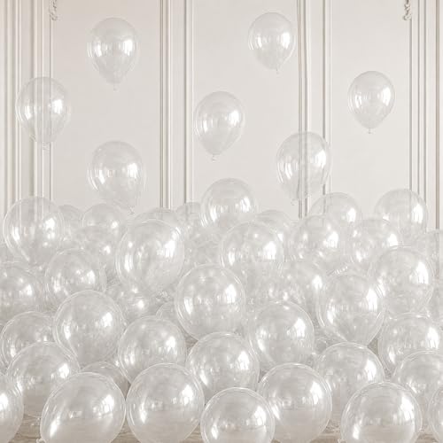 Image of Togvu Clear Balloons, 50Pack 5 Inch Small Mini Transparent Latex Party Balloons for Wedding Baby Bridal Shower Bubble Birthday Party Decorations Supplies