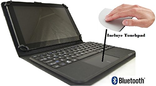 'theoutlettabletu00ae Étui pour Woxter qx102u00a0avec 10,1u00a0(25,7u00a0cm), avec clavier Bluetooth amovible avec pavé tactile Noir