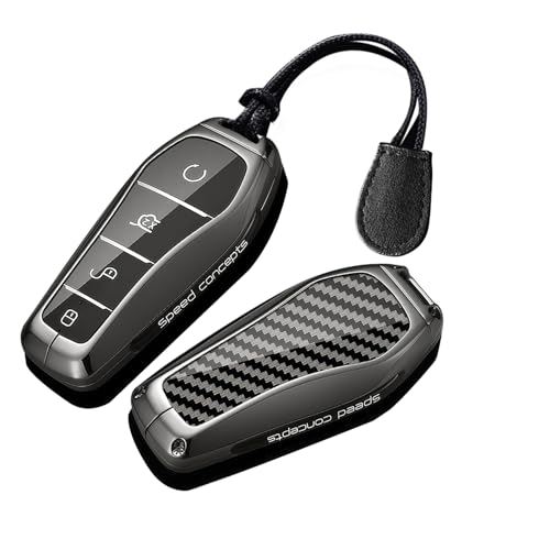 Porte-clés BYD 4 boutons C en carbone pour protection clé Seal et Dolphin