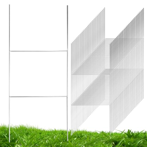 100 Pack Yard Sign Stakes, 20'' x 24'' Heavy Duty Metal H-Stakes H Frame Wire Stakes,Metal Sign Holder for Yard Signs.Use with 4mm and 5mm Corrugated Yard Signs