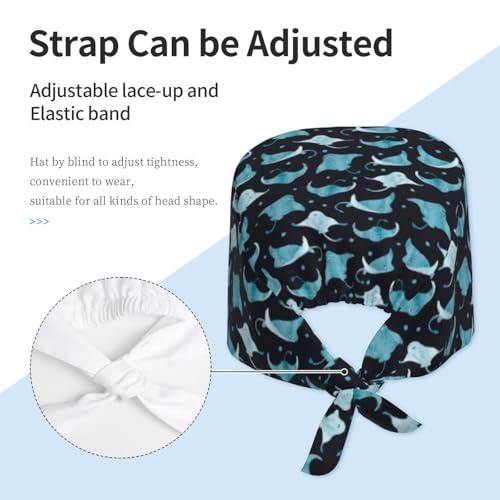 Image of Surgical Caps Men Women, Scrub Cap with Sweatband Adjustable