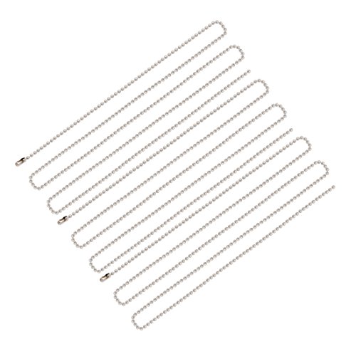 Aexit 3pcs 2.0mm Lighting fixtures and controls Dia Steel Beaded Connector Ball Keychain 100cm Length Silver Tone