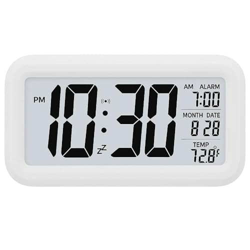 Image of Digital Alarm Clock Table Clock for Students, Home, Office with Automatic Sensor, Date &Amp; Temperature