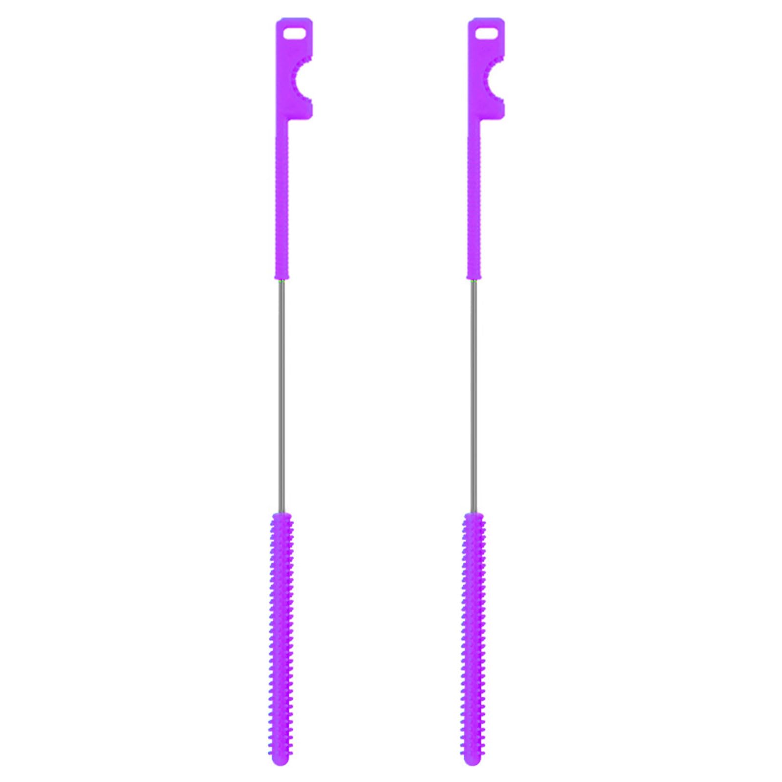 2PCS Flexible Silicone Straw Brush Set with Fine 0.8mm and 1mm Bristles Perfect for Cleaning Bottles Cups and Tight Space Silicone Straw Brush