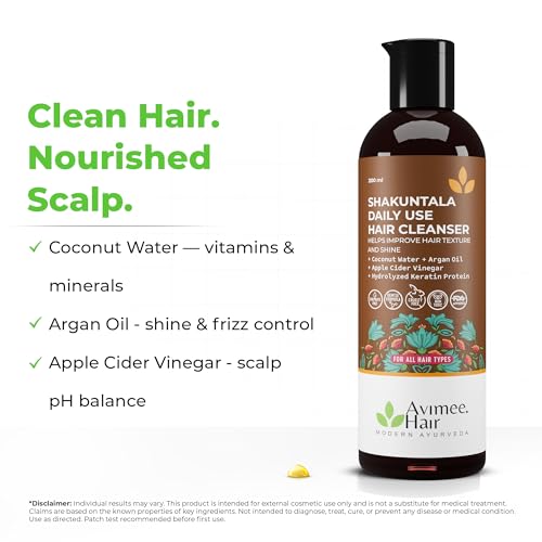 Image of Avimee Herbal Shakuntala Hair Cleanser Shampoo (Pack of 2)| With Aloe, Apple Cider, Rice & Keratin Protein | For Silky Hair | Paraben Free Shakuntala Shampoo For Men & Women| 200 ml each