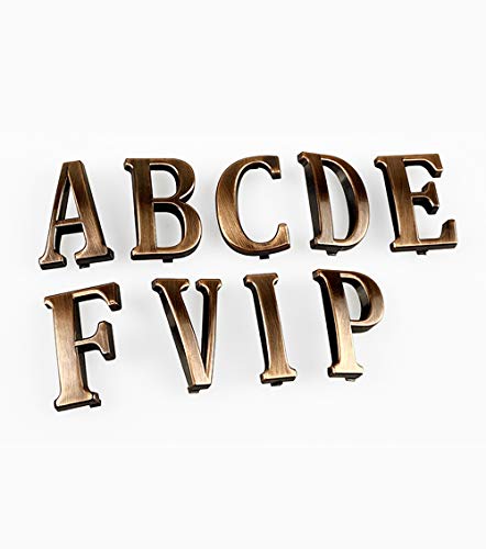 3D Vintage Address Plaque Decorative Garden Number Wall Plaque Rustic Metal Antique Copper Personalized House Sign for House, Apartment, Public Facilitiesy, Office (Middle Ages) - Thumbnail 3