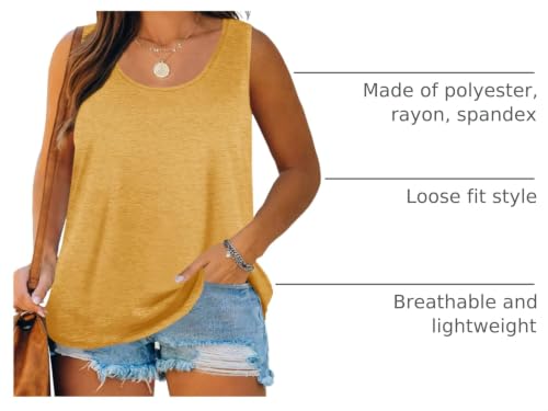 Image of Plus Size Tank Tops for Women Summer Sleeveless Tops Loose Fit Tunic Tanks