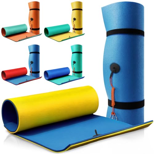 SOWKT 18 x 6 Feet Lily Pad Floating Mat - Extra Large Floating Mat for Lake and Boating - Giant Floating Water Pad for Lake | Lilly Pad Floating Water Mat (Blue/Yellow/Black)