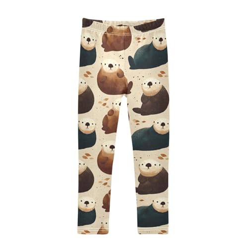 Girls Leggings Sea Otters Soft Toddler Leggings for Girls Kids Pants Size 4T-10T