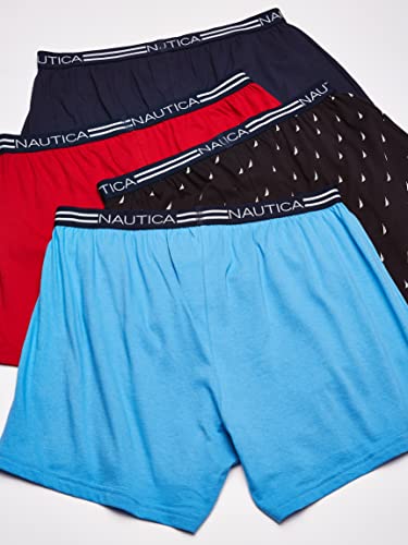 Image of Nautica Men's 4 Pack Classic Cotton Loose Knit Boxers