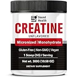 Creatine Monohydrate Micronized Powder 300g (60 Servings) - Pure Unflavored Micronized Creatine Monohydrate for Men & Women