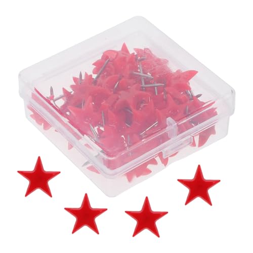 Lurrose 50 Piezas Chinchetas Decorativas Chinchetas para Colgar En La Pared Alfileres Coloridos Pasador De Metal Chinchetas Estéticas Pasadores De Pinza De Ropa El Plastico Rojo
