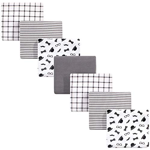 Image of Little Treasure Unisex Baby Cotton Flannel Receiving Blankets, Gentleman 7-Pack, One Size