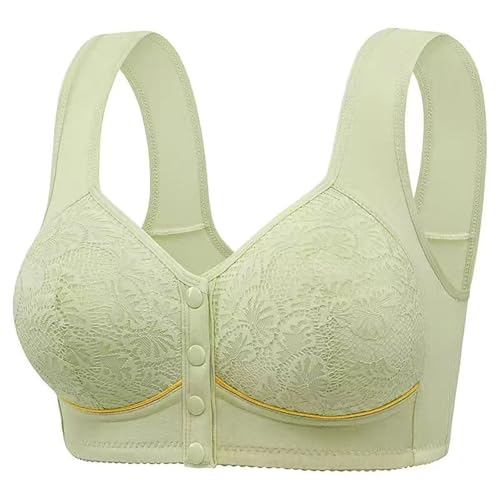 Uwdiohq Sujetadores Sin Aros Mujer Women No Underwire Bras Full Coverage High Support Comfort Wireless Bralettes Everyday Bra Deportivos Tirantes (Green, S) Sujetador Talla Grande Algodon para