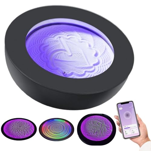 Arte de arena en movimiento magnético Drift, arte de arena en movimiento, 19 patrones, 7 opciones de iluminación, paisajes de arena, accesorios de meditación relajantes